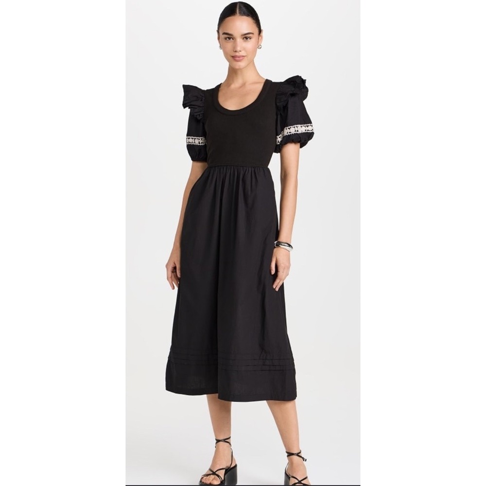 NWT Anthropologie Cleobella Selma Black Embroidered Boho Dress MSRP $298 Size L